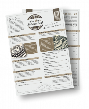 Speisekarte Stehausschank